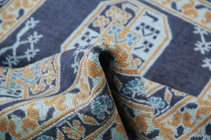 Afghan Revival Rug 3' 4" x 4' 9" Hand-Knotted | No. AT65229