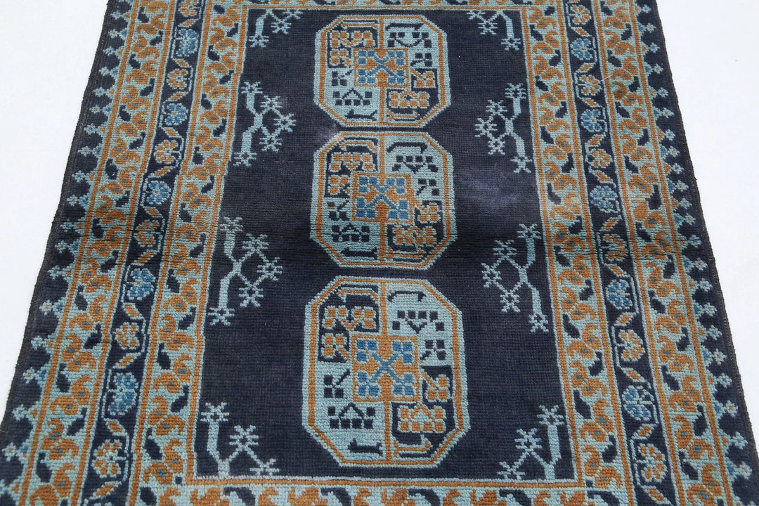 Afghan Revival Rug 3' 4" x 4' 9" Hand-Knotted | No. AT65229