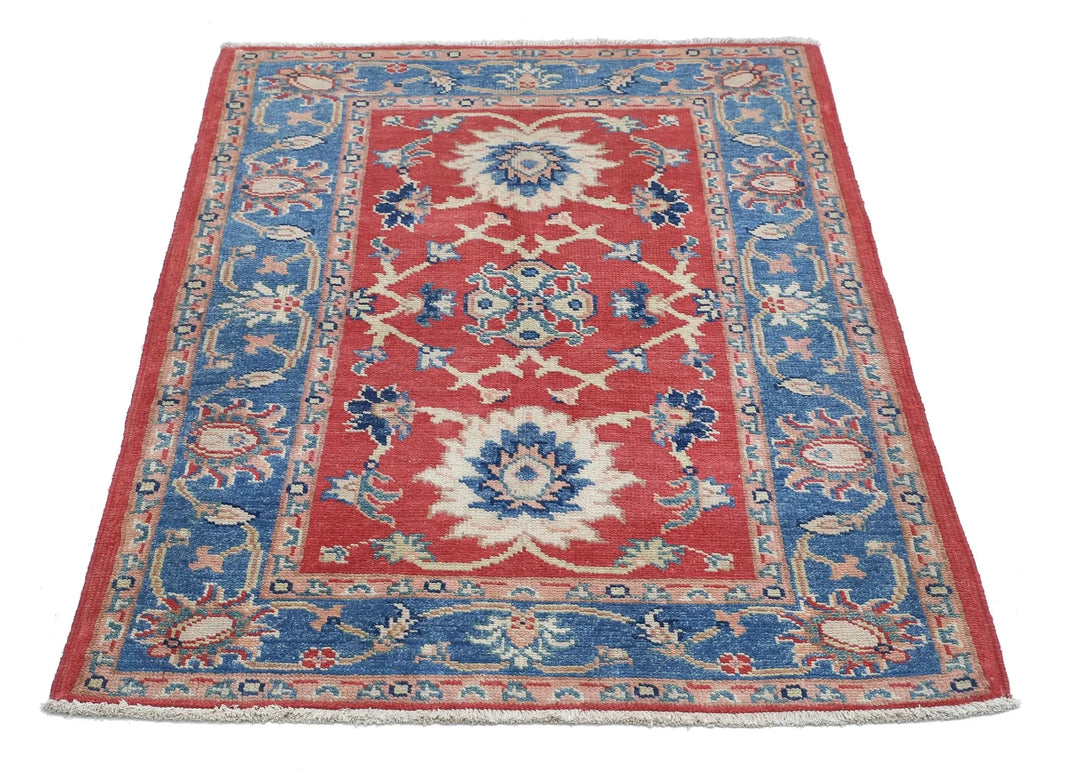 Afghan Ziegler Rug 3' 1" x 4' 2" Hand-Knotted | No. AT65337