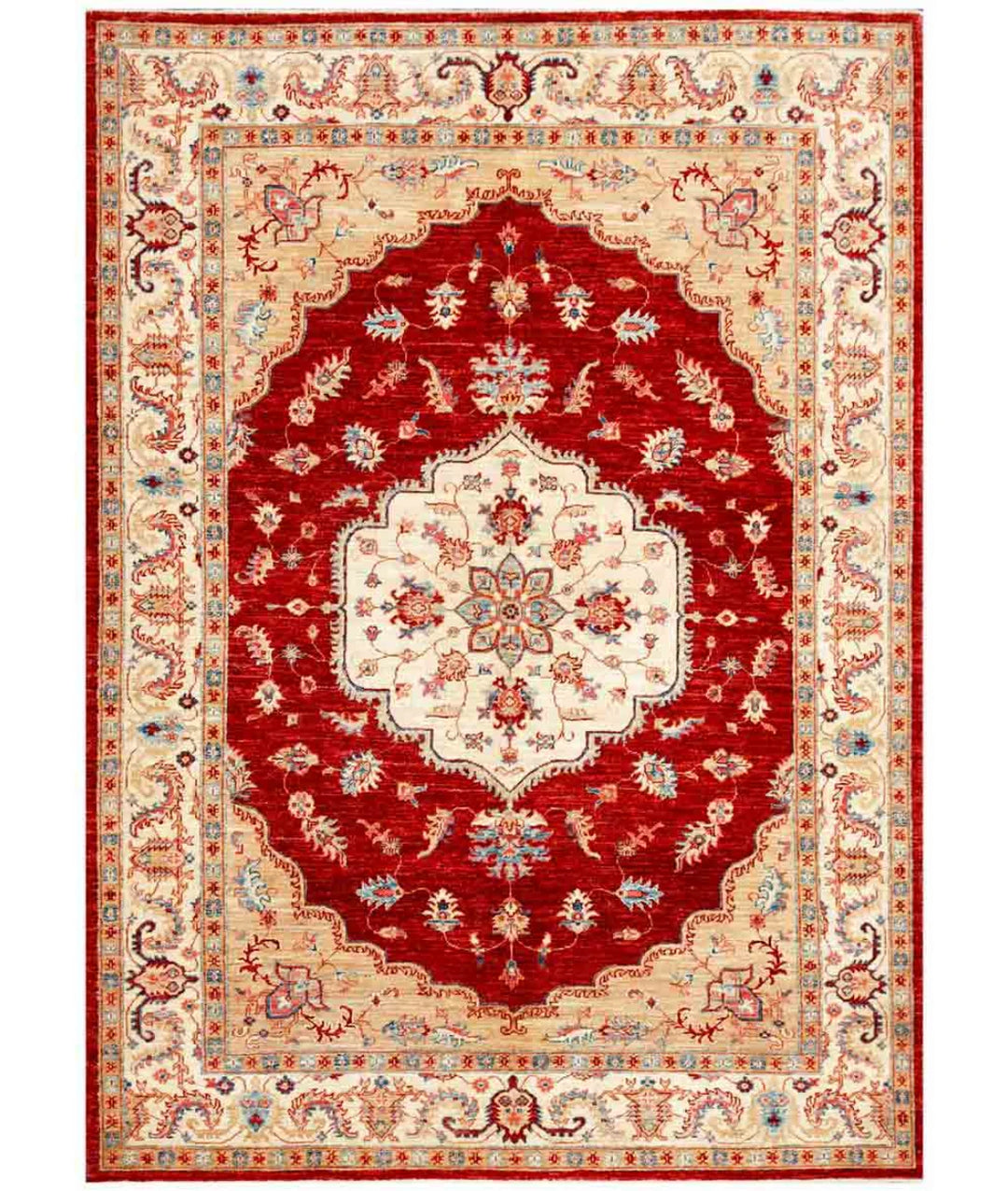 Afghan Ziegler Rug 5' 9" x 7' 9" Hand-Knotted | No. AT65362