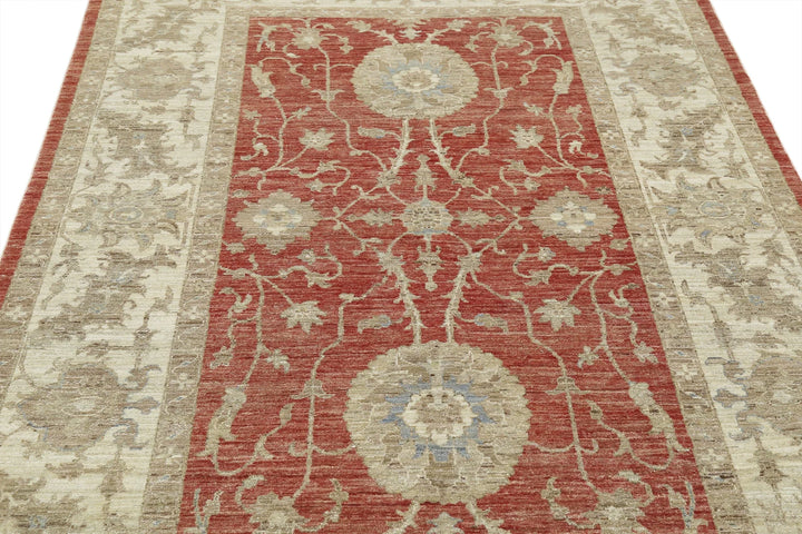 Afghan Ziegler Farhan Rug 5' 6" x 7' 9" Hand-Knotted | No. AT65384
