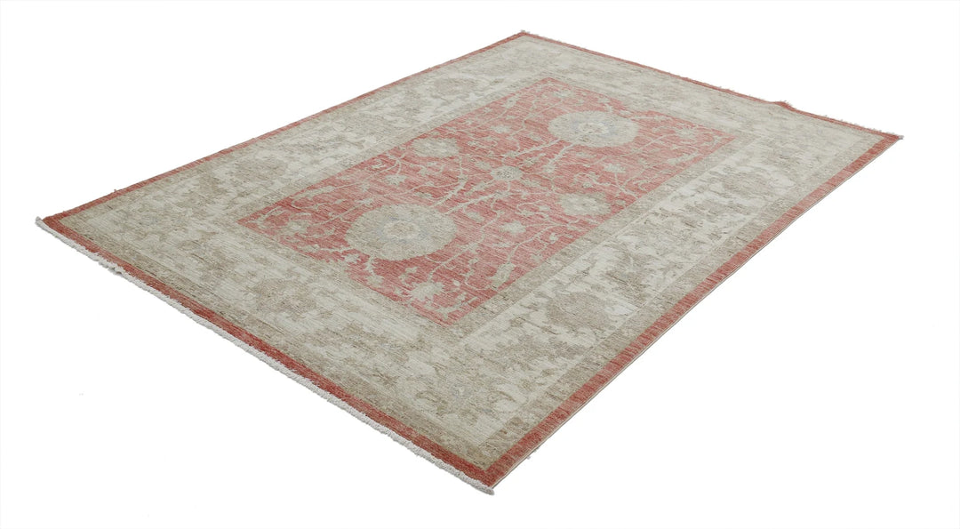 Afghan Ziegler Farhan Rug 5' 6" x 7' 9" Hand-Knotted | No. AT65384