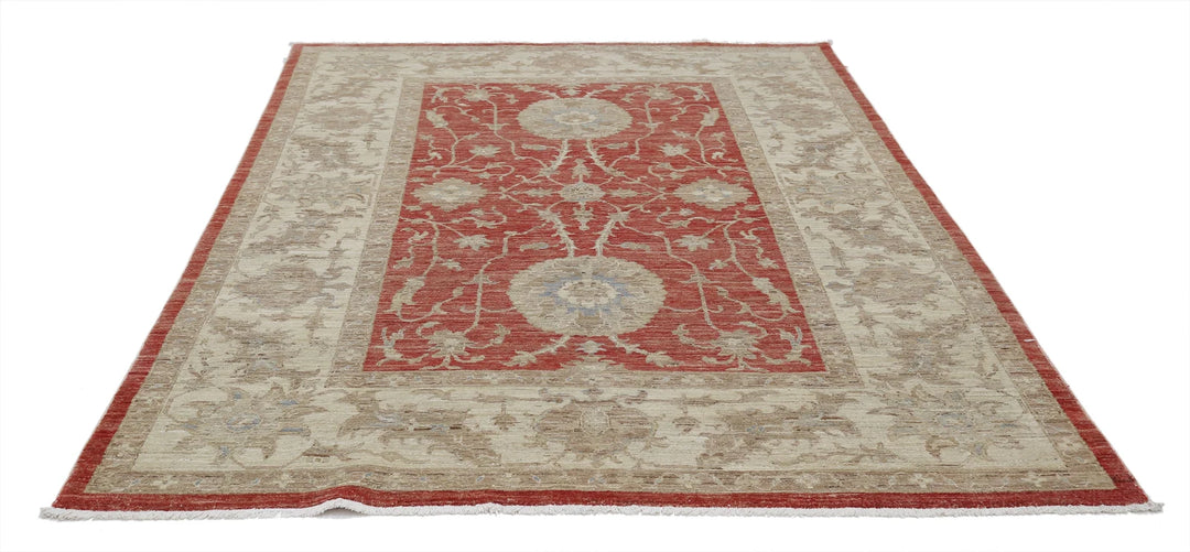 Afghan Ziegler Farhan Rug 5' 6" x 7' 9" Hand-Knotted | No. AT65384