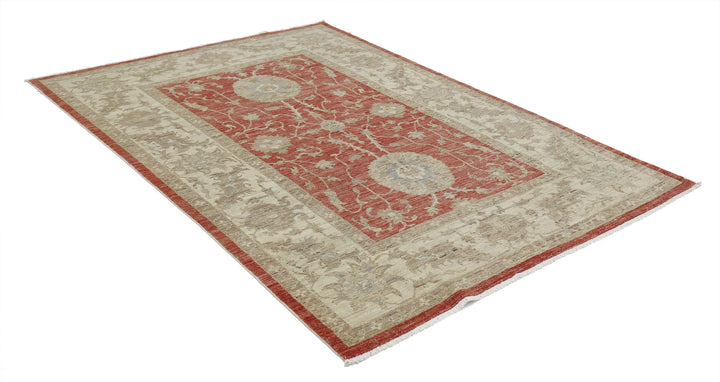 Afghan Ziegler Farhan Rug 5' 6" x 7' 9" Hand-Knotted | No. AT65384