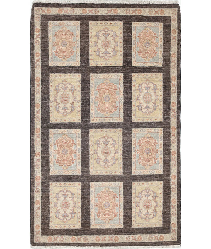 Brown Afghan Bakhtiari Rug 3' 3" x 5' 1" Hand-Knotted | No. AT65408