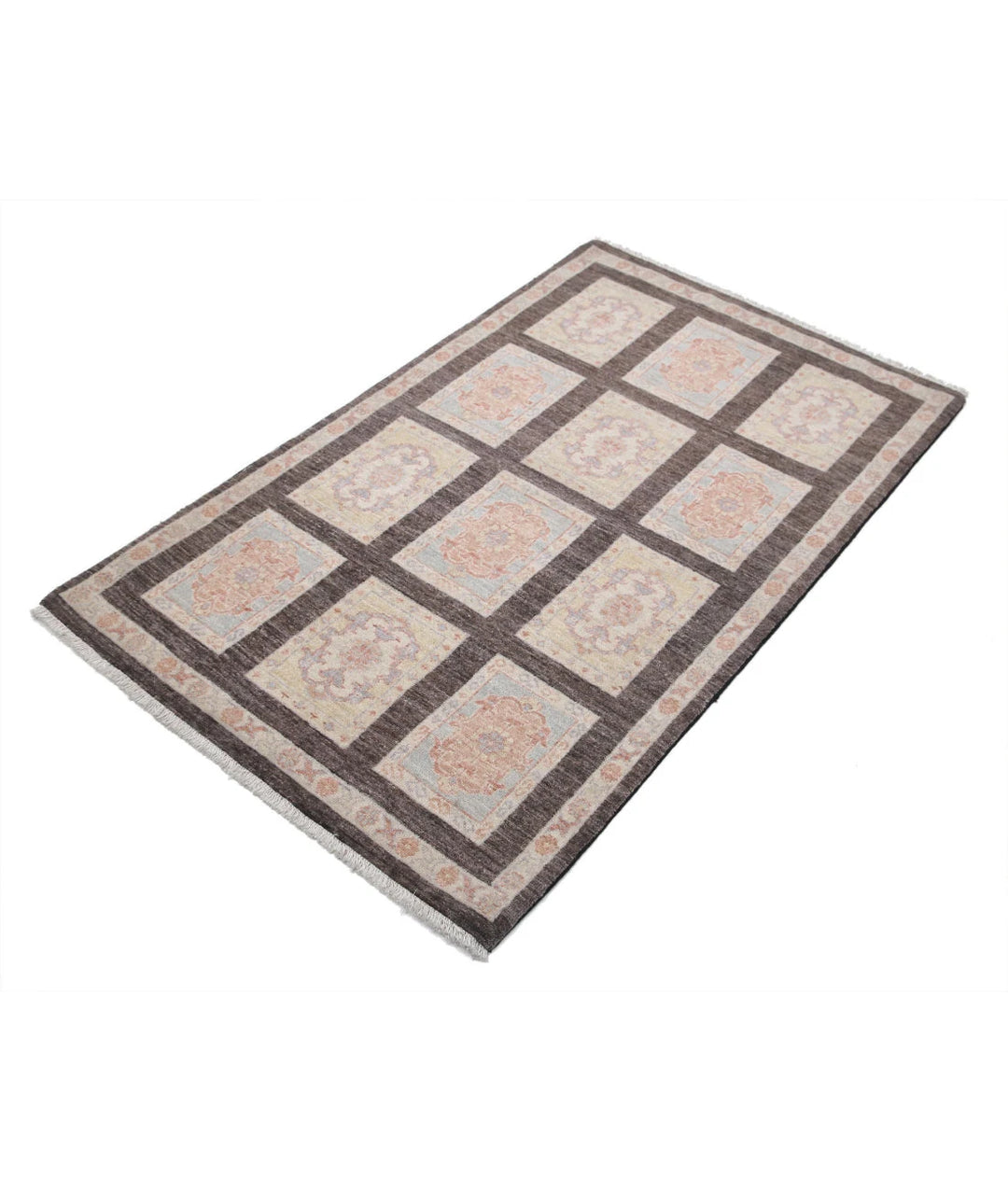 Brown Afghan Bakhtiari Rug 3' 3" x 5' 1" Hand-Knotted | No. AT65408