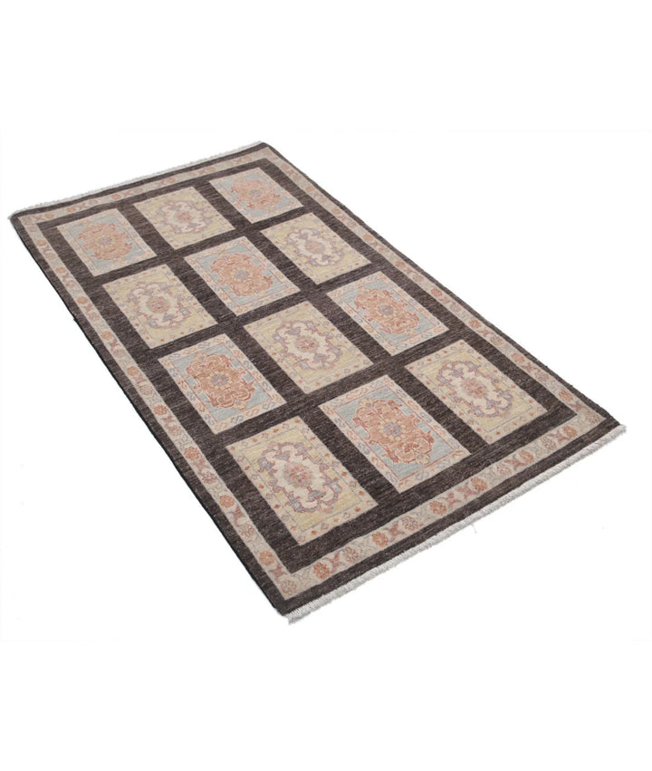Brown Afghan Bakhtiari Rug 3' 3" x 5' 1" Hand-Knotted | No. AT65408