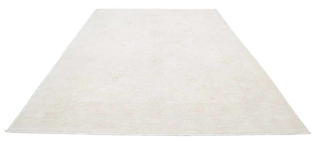 Ivory Afghan Oushak Rug 8' 5" x 11' 11" Hand-Knotted | No. AT65496