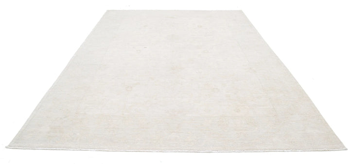 Ivory Afghan Oushak Rug 8' 5" x 11' 11" Hand-Knotted | No. AT65496
