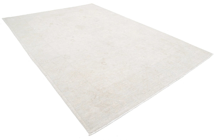 Ivory Afghan Oushak Rug 8' 5" x 11' 11" Hand-Knotted | No. AT65496