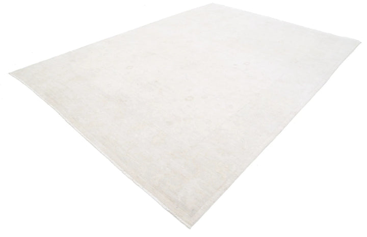 Ivory Afghan Oushak Rug 8' 5" x 11' 11" Hand-Knotted | No. AT65496