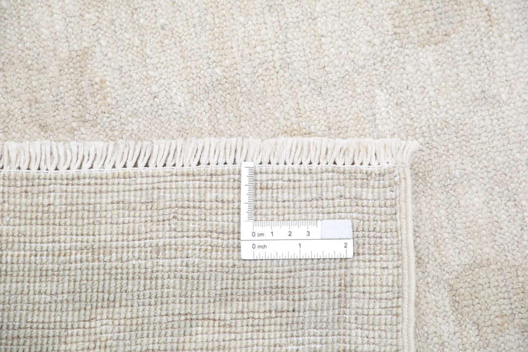 Ivory Afghan Oushak Rug 8' 5" x 11' 11" Hand-Knotted | No. AT65496