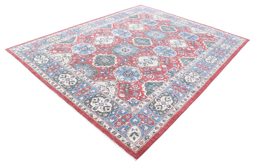 Afghan Ziegler Rug 7' 9" x 9' 11" Hand-Knotted | No. AT65646