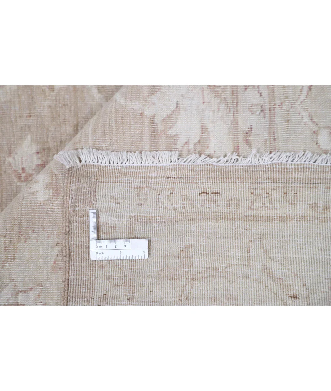 Ivory Afghan Tabriz Rug 6' 0" x 8' 4" Hand-Knotted | No. AT65657