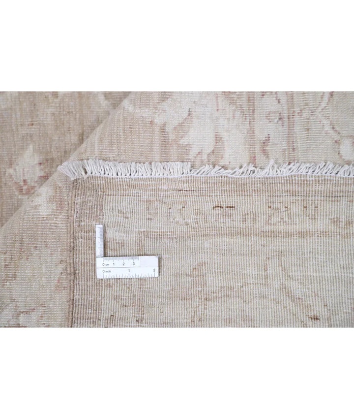 Ivory Afghan Tabriz Rug 6' 0" x 8' 4" Hand-Knotted | No. AT65657