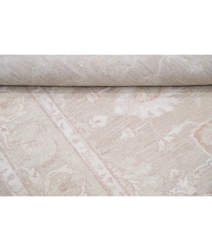 Ivory Afghan Tabriz Rug 6' 0" x 8' 4" Hand-Knotted | No. AT65657
