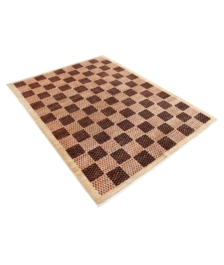 Afghan Modcar Rug 5' 1" x 6' 6" Hand-Knotted | No. AT65788
