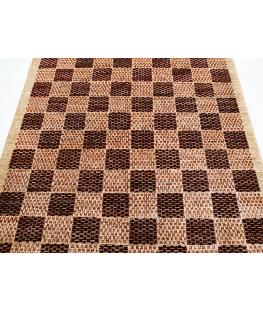 Afghan Modcar Rug 5' 1" x 6' 6" Hand-Knotted | No. AT65788