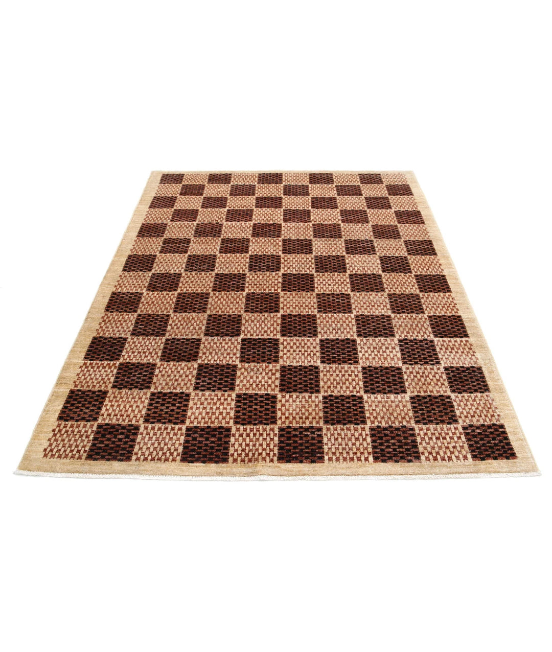 Afghan Modcar Rug 5' 1" x 6' 6" Hand-Knotted | No. AT65788