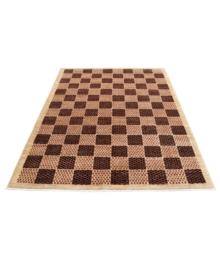 Afghan Modcar Rug 5' 1" x 6' 6" Hand-Knotted | No. AT65788