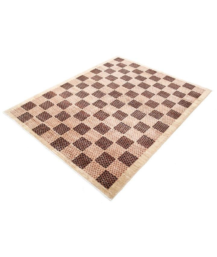 Afghan Modcar Rug 5' 1" x 6' 6" Hand-Knotted | No. AT65788