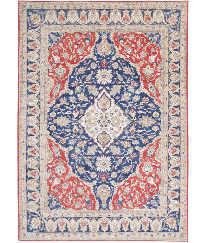 Afghan Heriz Rug 9' 11" x 13' 11" Hand-Knotted | No. AT65798
