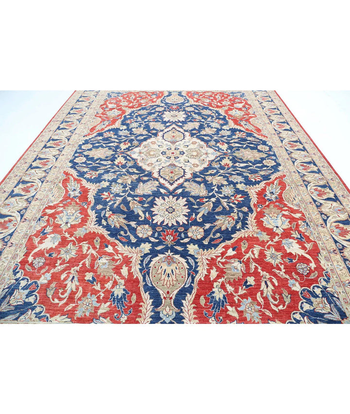 Afghan Heriz Rug 9' 11" x 13' 11" Hand-Knotted | No. AT65798