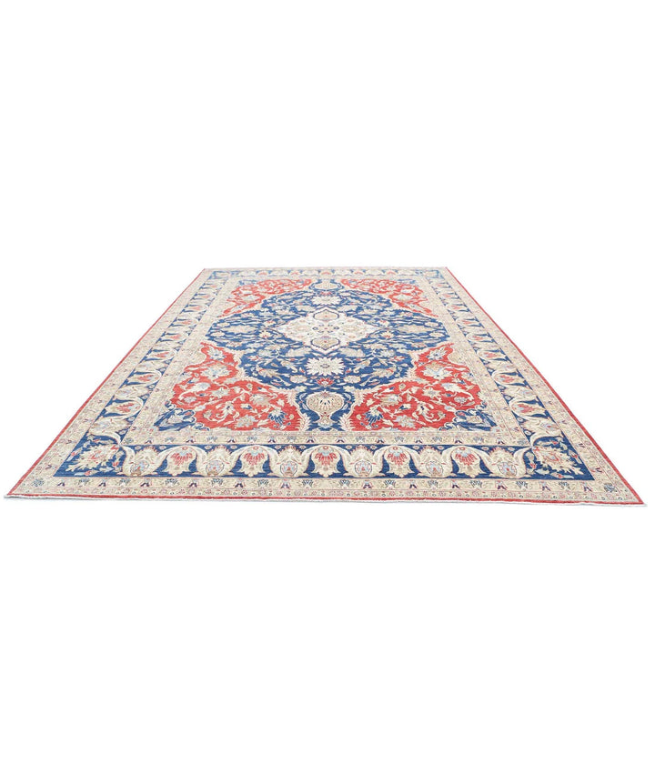 Afghan Heriz Rug 9' 11" x 13' 11" Hand-Knotted | No. AT65798