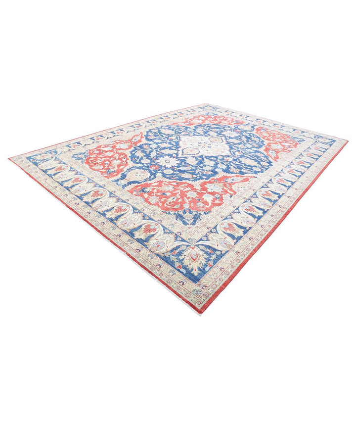 Afghan Heriz Rug 9' 11" x 13' 11" Hand-Knotted | No. AT65798