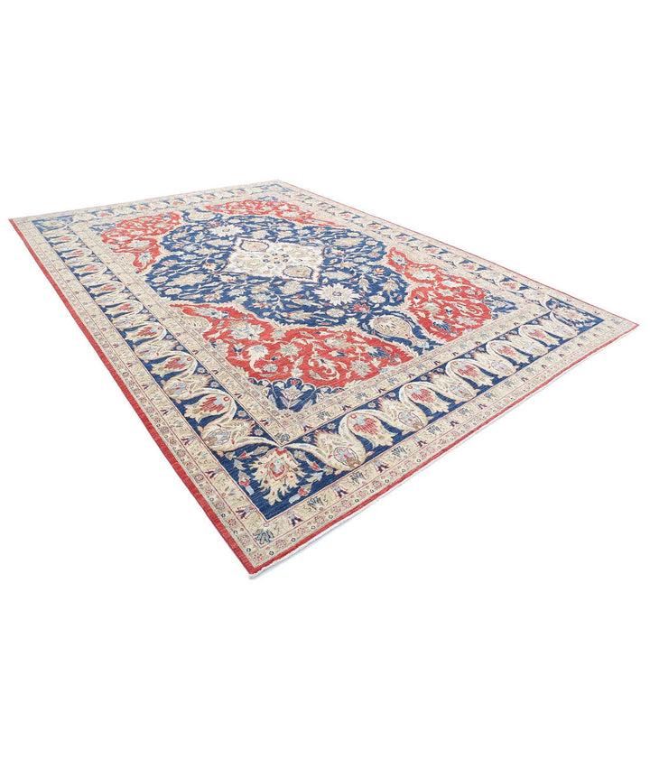 Afghan Heriz Rug 9' 11" x 13' 11" Hand-Knotted | No. AT65798