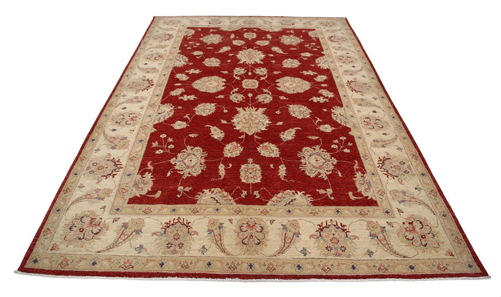 Afghan Ziegler Rug 6' 7" x 9' 4" Hand-Knotted | No. AT65897