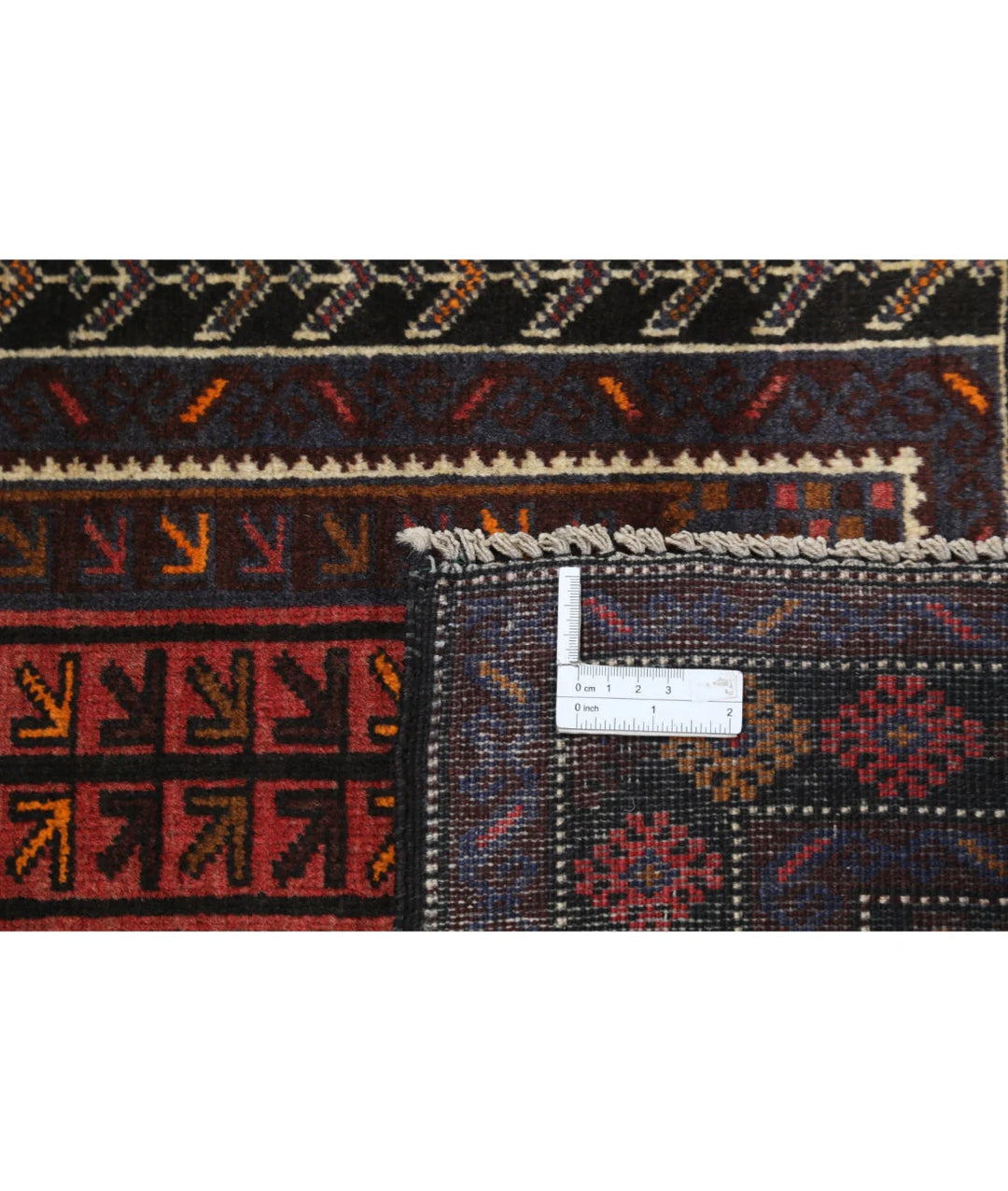 Red Afghan Baluchi Rug 2' 11" x 4' 9" Hand-Knotted | No. AT65904
