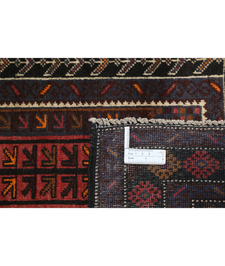 Red Afghan Baluchi Rug 2' 11" x 4' 9" Hand-Knotted | No. AT65904