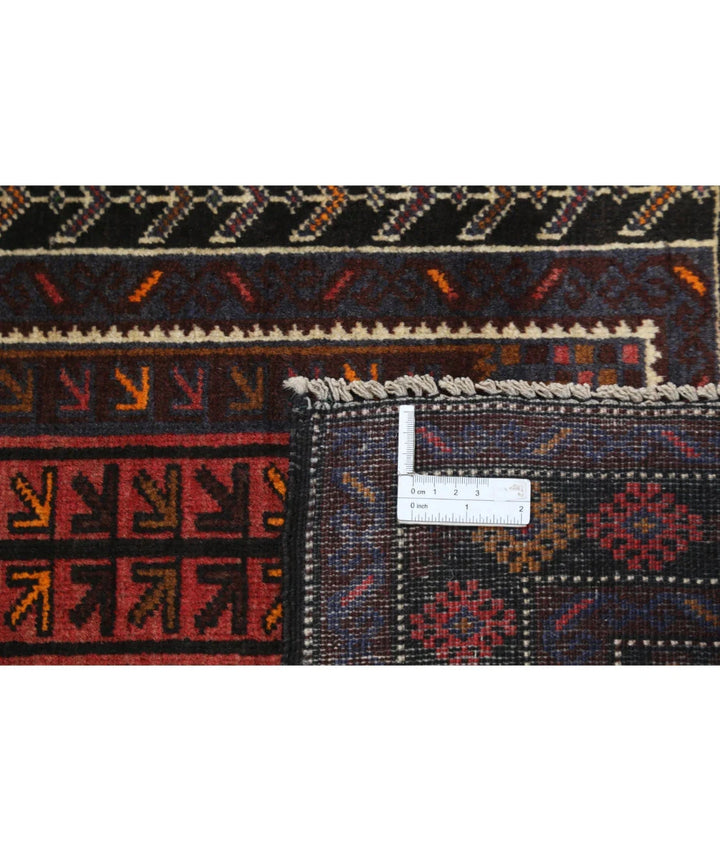 Red Afghan Baluchi Rug 2' 11" x 4' 9" Hand-Knotted | No. AT65904