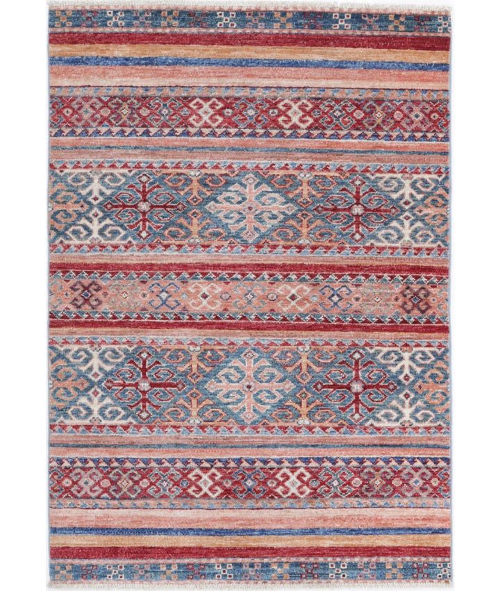 Afghan Khurjeen Rug 2' 8" x 3' 10" Hand-Knotted | No. AT659087