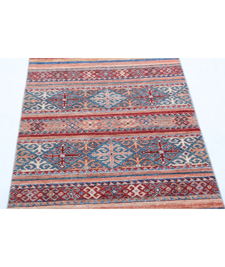 Afghan Khurjeen Rug 2' 8" x 3' 10" Hand-Knotted | No. AT659087