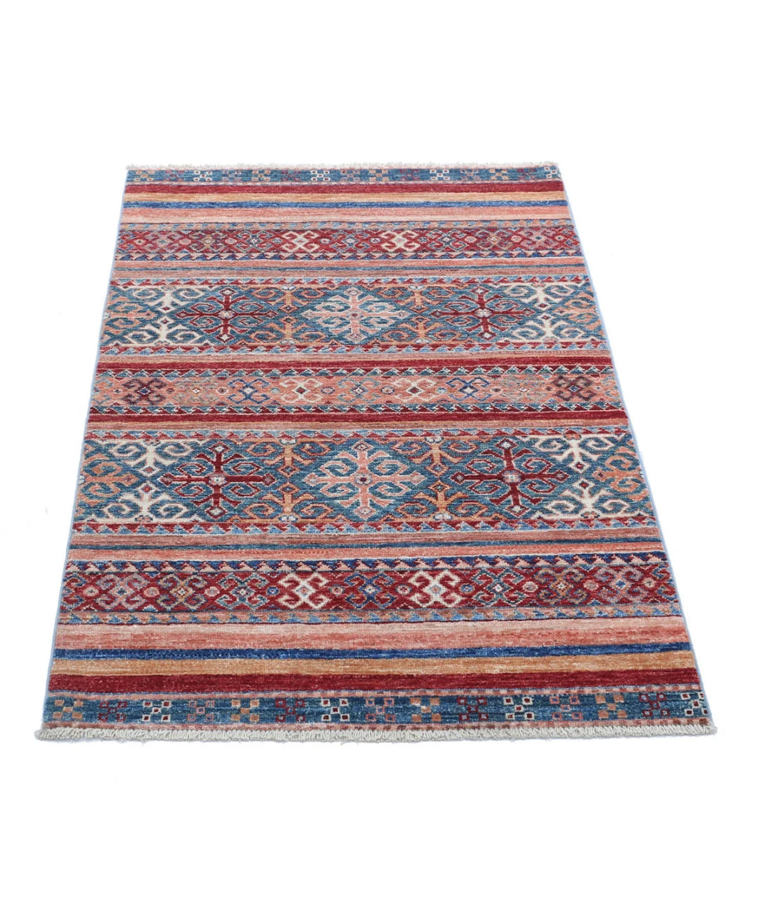 Afghan Khurjeen Rug 2' 8" x 3' 10" Hand-Knotted | No. AT659087