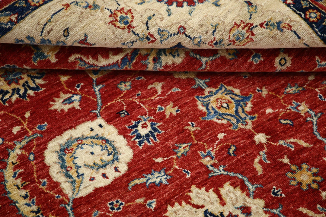 Afghan Ziegler Rug 5' 7" x 8' 6" Hand-Knotted | No. AT65910