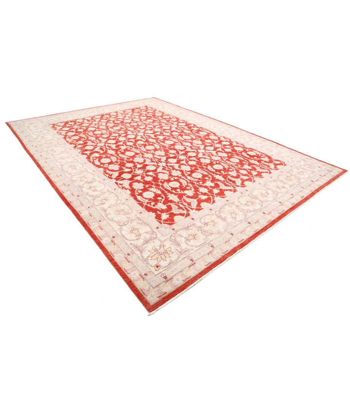 Red Afghan Ziegler Rug 9' 11" x 13' 7" Hand-Knotted | No. AT65920