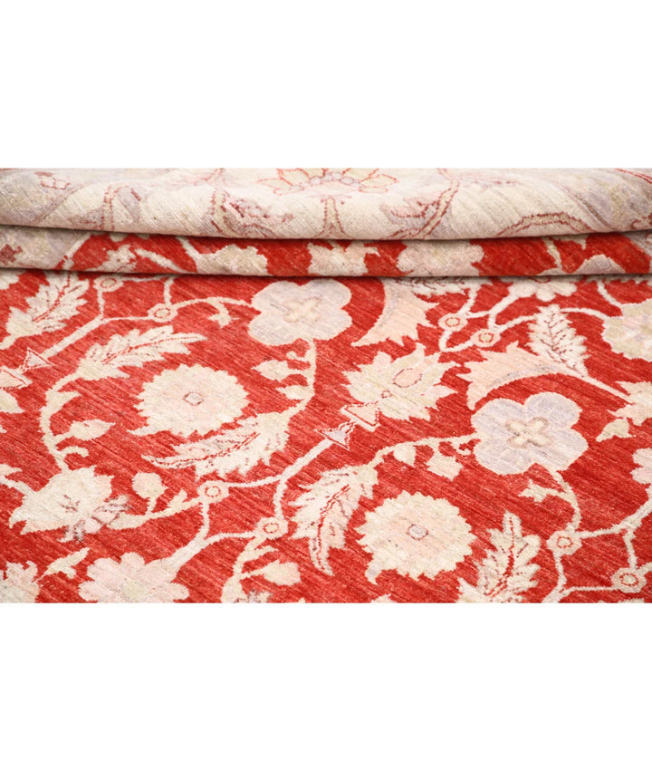 Red Afghan Ziegler Rug 9' 11" x 13' 7" Hand-Knotted | No. AT65920