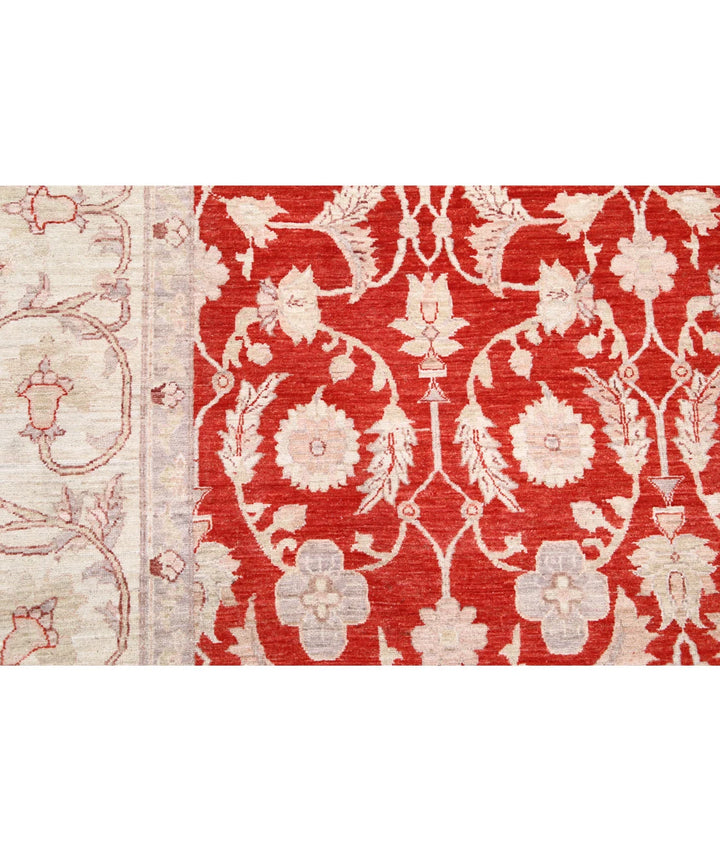 Red Afghan Ziegler Rug 9' 11" x 13' 7" Hand-Knotted | No. AT65920