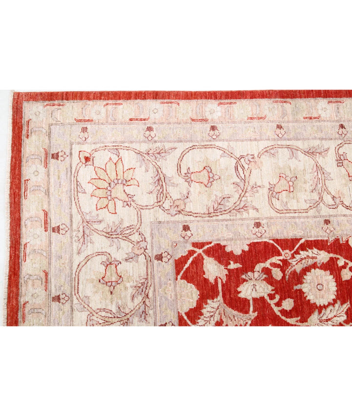 Red Afghan Ziegler Rug 9' 11" x 13' 7" Hand-Knotted | No. AT65920