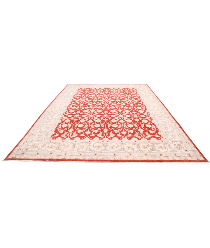Red Afghan Ziegler Rug 9' 11" x 13' 7" Hand-Knotted | No. AT65920