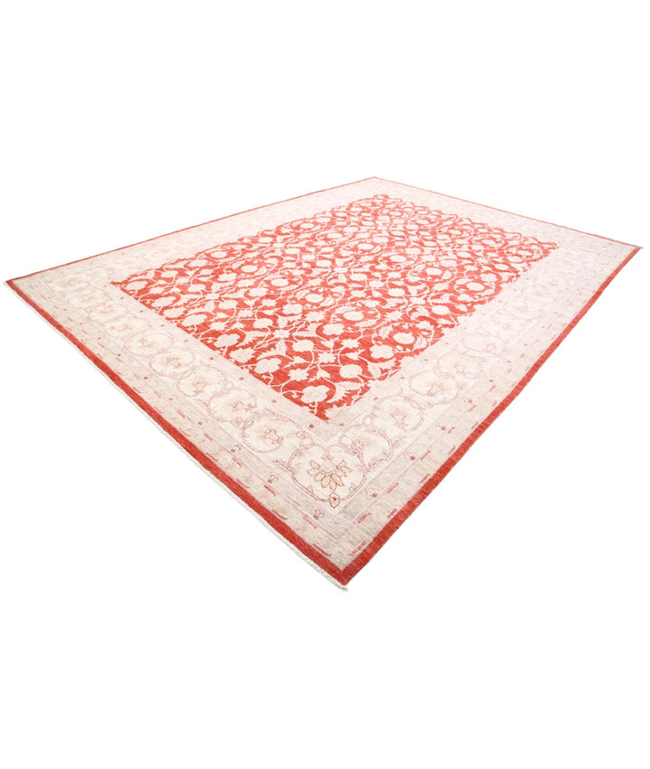 Red Afghan Ziegler Rug 9' 11" x 13' 7" Hand-Knotted | No. AT65920