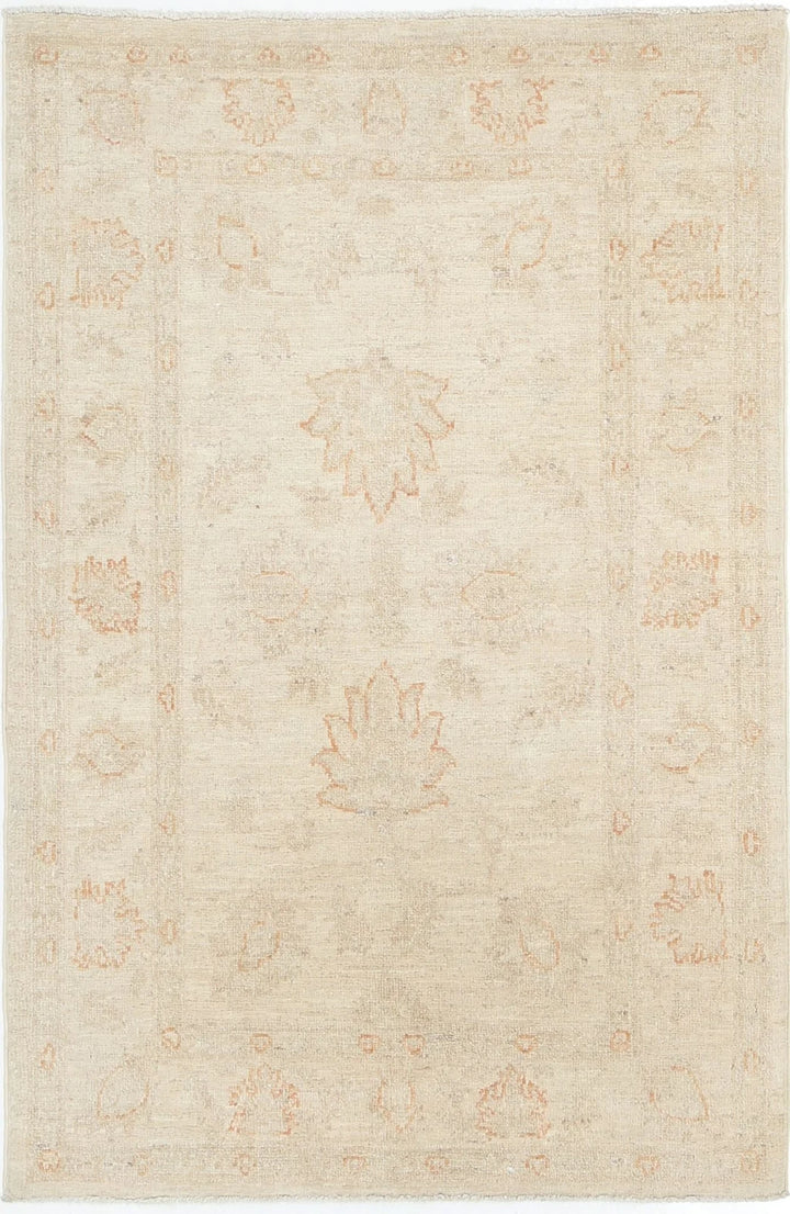 Ivory Afghan Serenity Rug 2' 8" x 4' 0" Hand-Knotted | No. AT65933