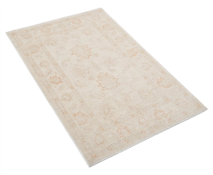Ivory Afghan Serenity Rug 2' 8" x 4' 0" Hand-Knotted | No. AT65933