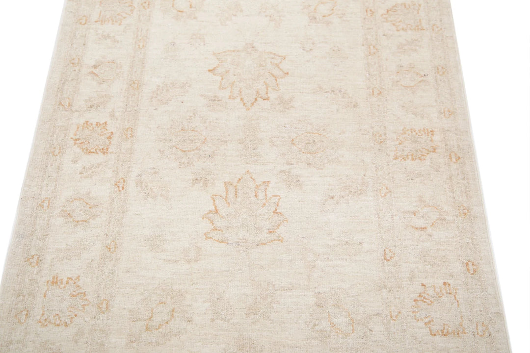 Ivory Afghan Serenity Rug 2' 8" x 4' 0" Hand-Knotted | No. AT65933