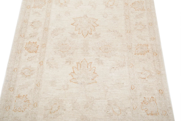 Ivory Afghan Serenity Rug 2' 8" x 4' 0" Hand-Knotted | No. AT65933