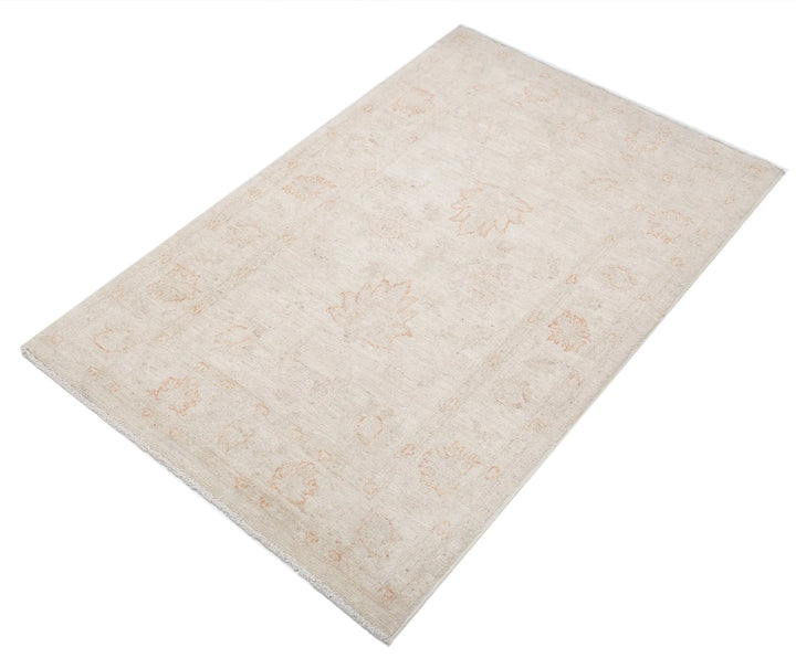 Ivory Afghan Serenity Rug 2' 8" x 4' 0" Hand-Knotted | No. AT65933