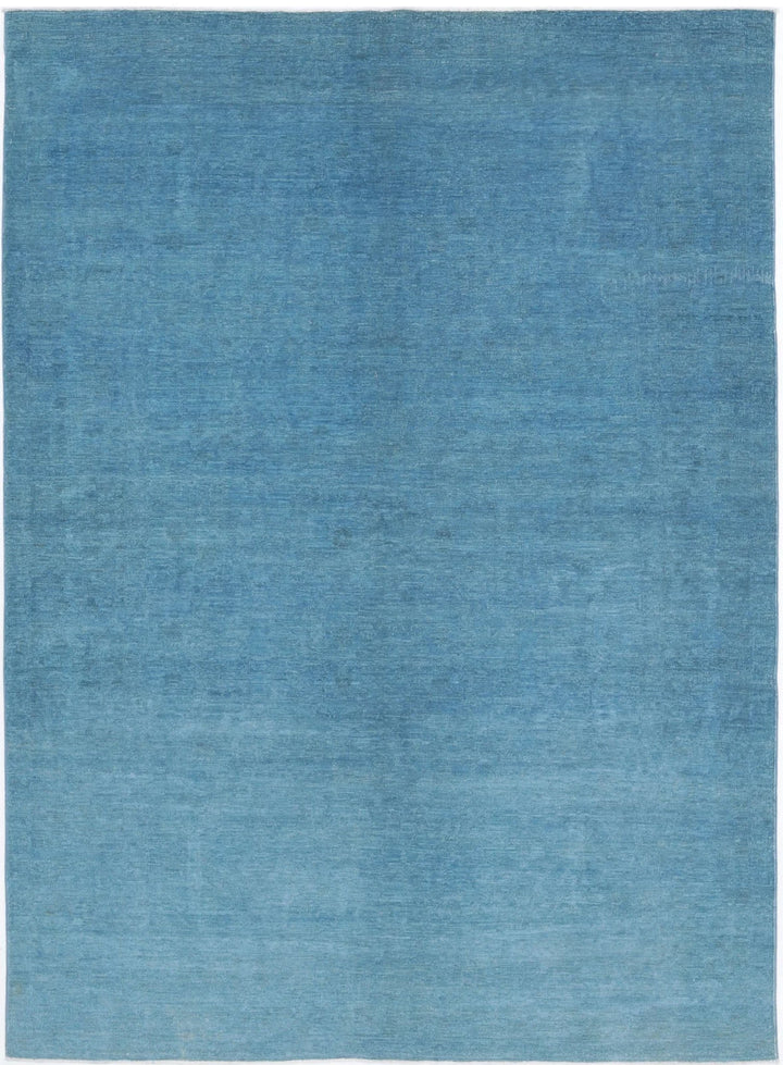 Blue Afghan Overdye Rug 5' 11" x 8' 3" Hand-Knotted | No. AT66016